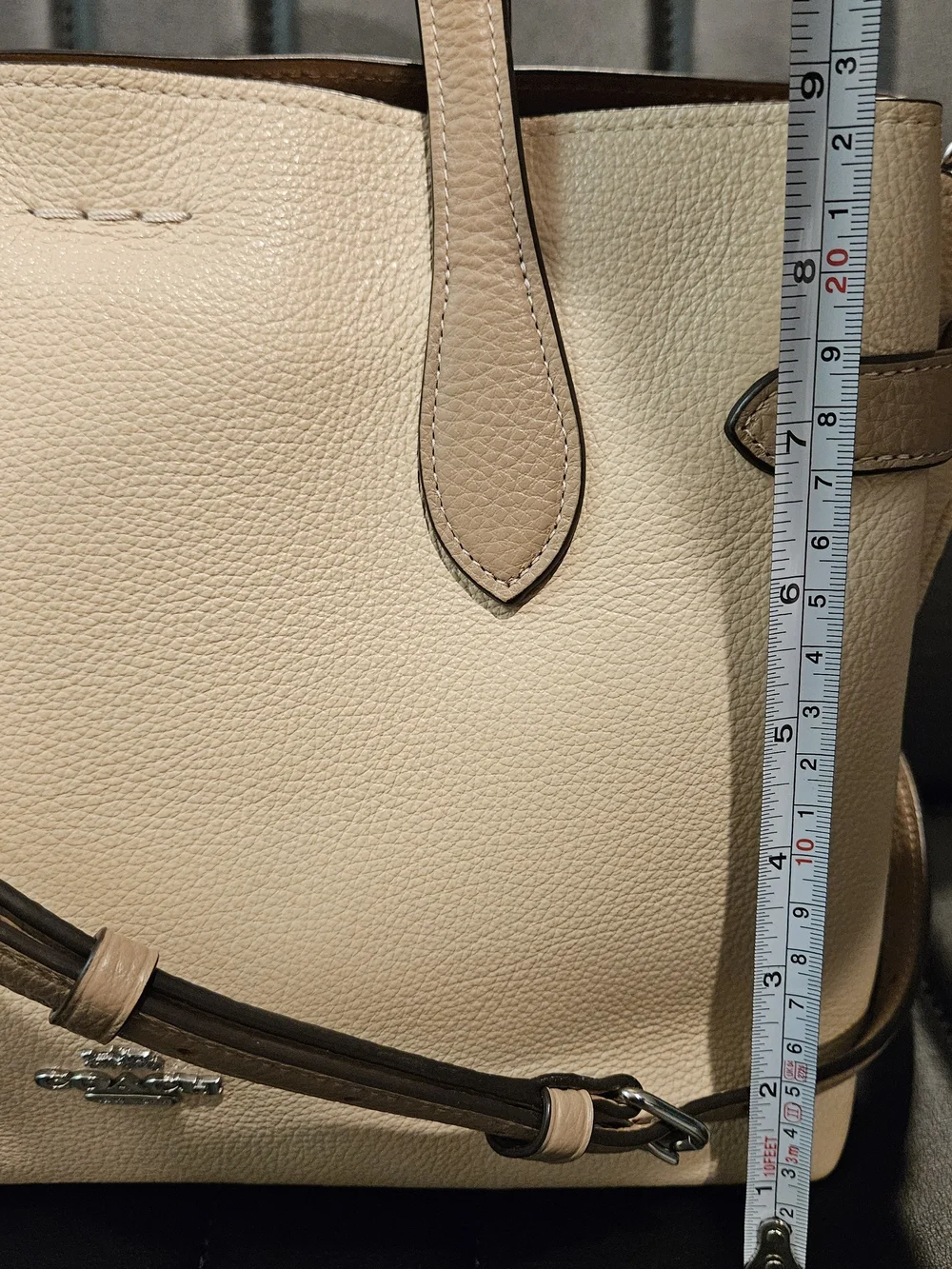 Coach Hanna Carryall (CH536) Pebbled Leather Tote Bag in Ivory MSRP $550